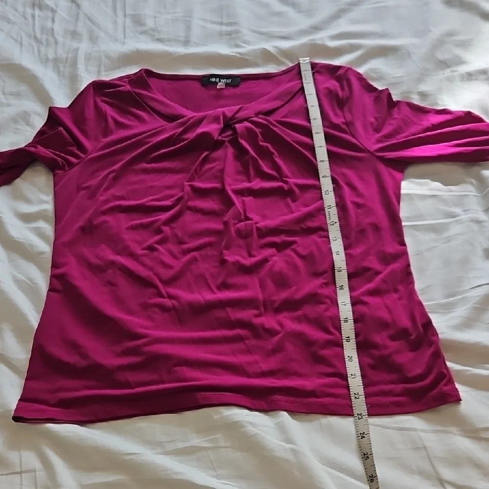 Dark Pink Blouse with Cut Outs